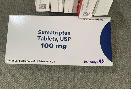 Thuốc điều trị cơn đau nửa đầu Sumatriptan 100mg hộp 27 viên
