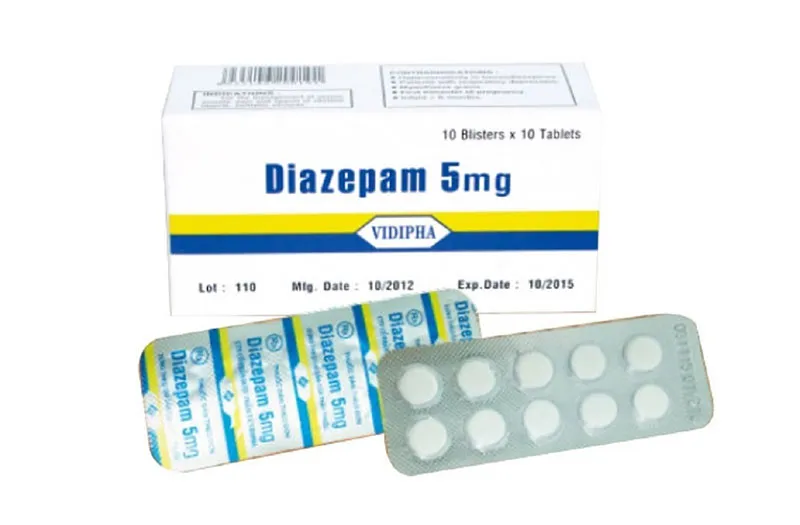 Thuốc điều trị rối loạn lo âu, mất ngủ Diazepam 5mg vỉ 10 viên