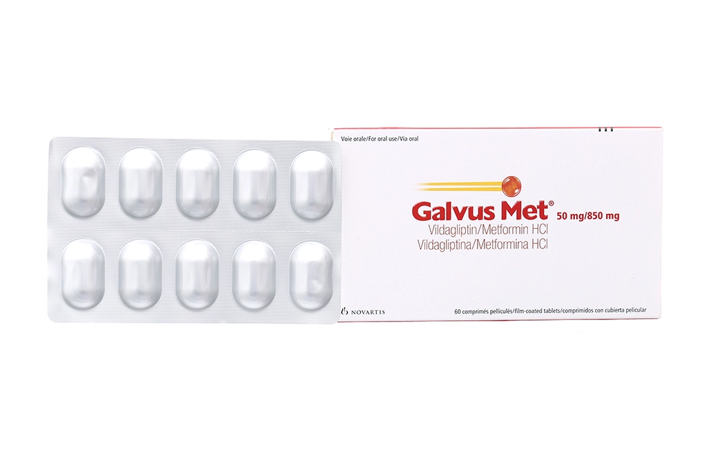 Thuốc điều trị tiểu đường Galvus Met 50mg/850mg 60 viên