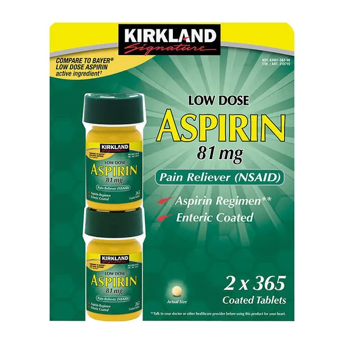 Thuốc dự phòng huyết khối Aspirin 81mg lọ 365 viên