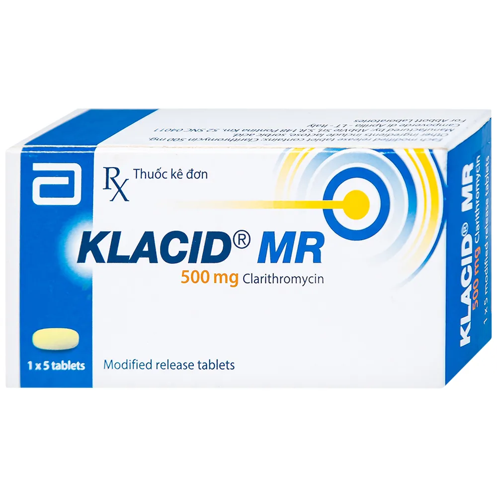 Thuốc kháng sinh Klacid MR 500mg hộp 14 viên